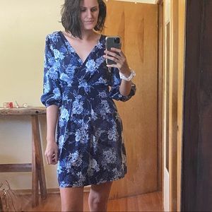NWT American Living floral blue wrap dress (Small)